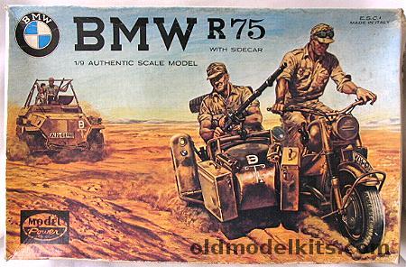 ESCI 1/9 BMW R75 Motorcycle w/Side Car, 7001 plastic model kit